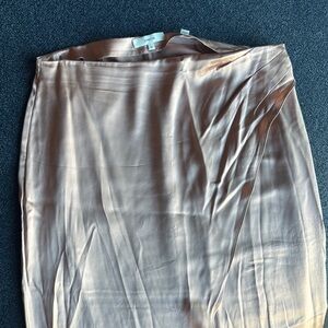 Vince Silk Midi Skirt in Light Beige